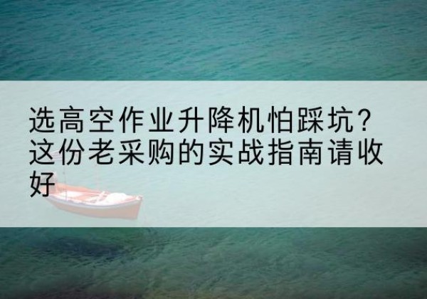 大新高空作业升降机厂家推荐-选高空作业升降机怕踩坑？这份老采购的实战指南请收好