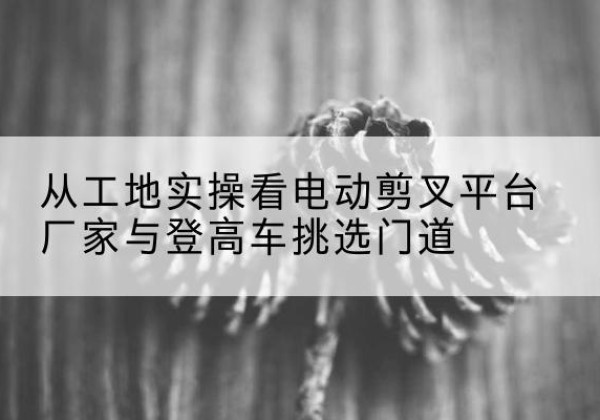 大新电动剪叉升降平台厂家-从工地实操看电动剪叉平台厂家与登高车挑选门道